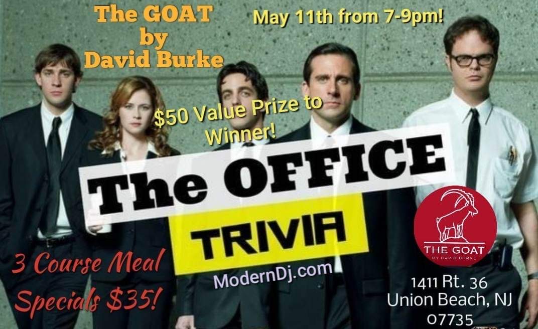 May 11th Trivia Night at THE GOAT by DAVID BURKE