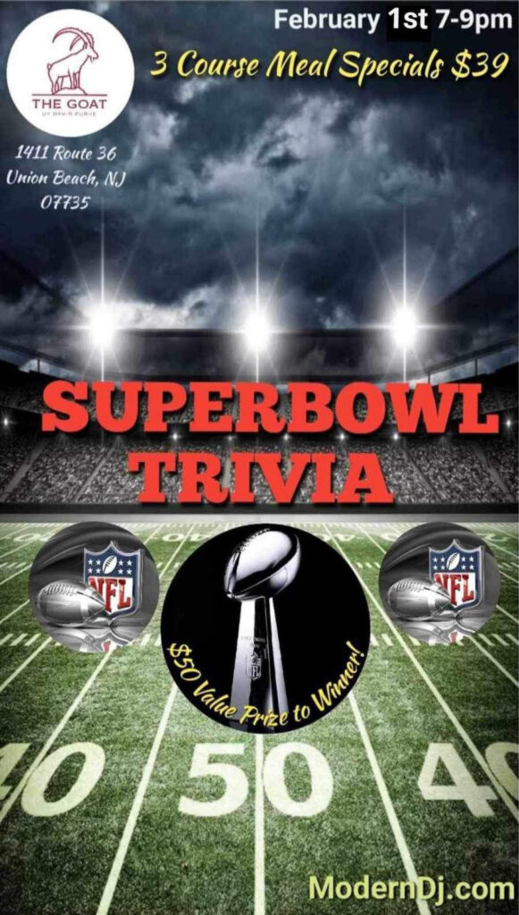 Super Bowl Trivia Dinner Feb 1