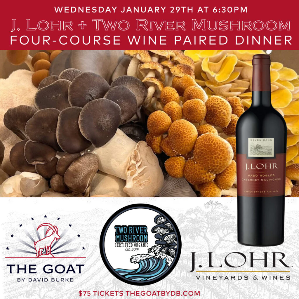 1/29 J. Lohr + Two River Mushroom 4-Course Wine Dinner